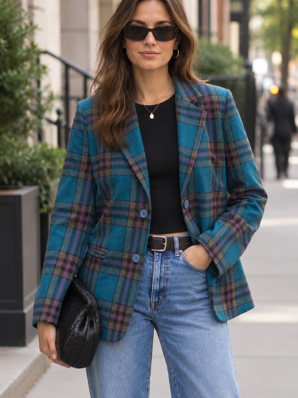 Separate Editions by Koret Vintage Plaid Wool Blend Blazer Sz 14 Made in Canada